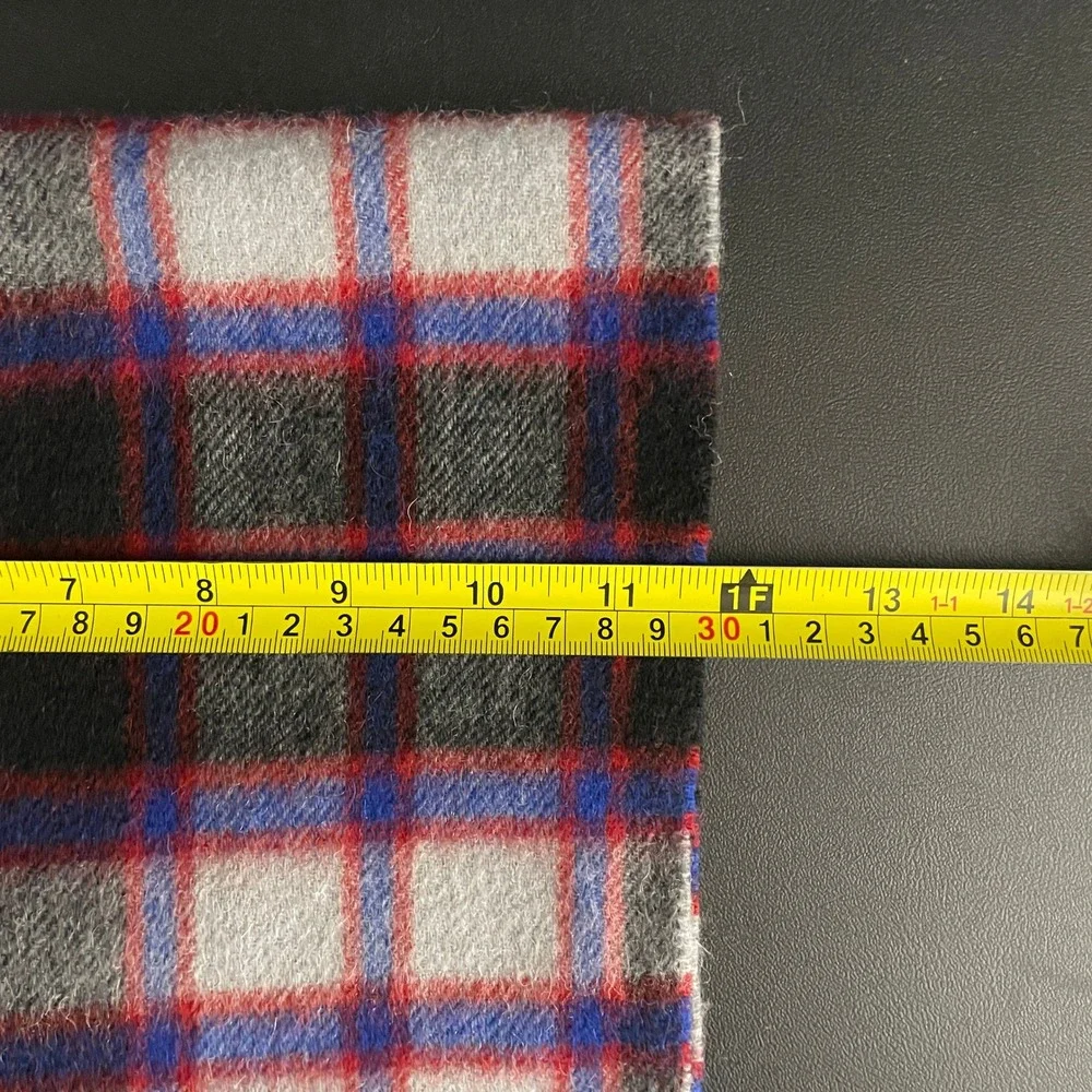 Clans Scotland Scarf Grey Plaid 100% Lambswool Fringed Winter Neckwear